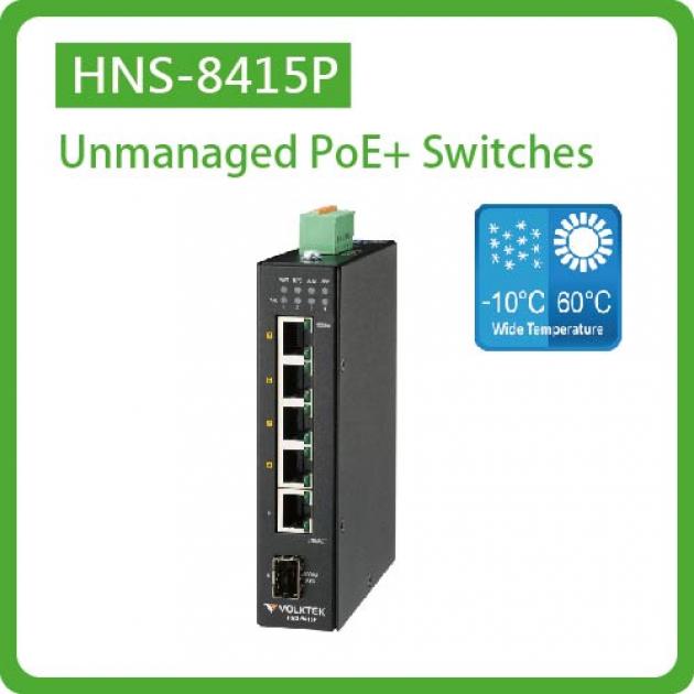 HNS-8415P / UNMANAGED 4 X 10/100/1000 POE+ & 1 X 10/100/1000 RJ45 & 1 X GBE SFP SWITCH, METAL 1