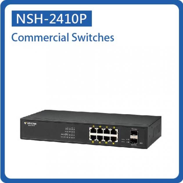 NSH-2410P / WEB SMART 8 X 10/100/1000 POE+ & 2 X GBE SFP SWITCH, METAL 1