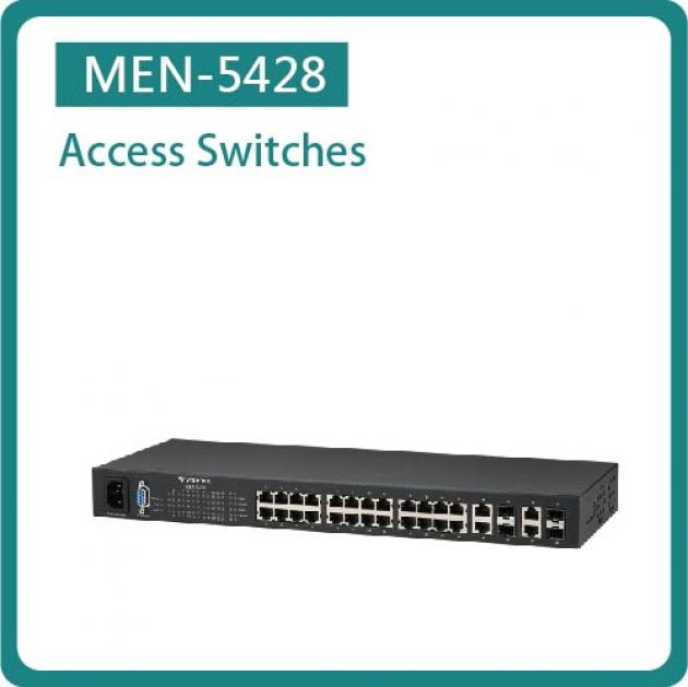 MEN-5428 / LAYER 2 MANAGED ACCESS GIGABIT SWITCH 24 X 10/100/1000 RJ45 & 4 X GBE COMBO RJ45 1