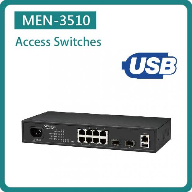 MEN-3510 / LAYER 2 MANAGED ACCESS GIGABIT SWITCH 8 X 10/100/1000 RJ45 & 2 X FX/GBE SFP 1