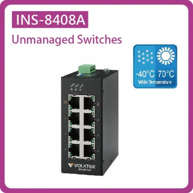 INS-8408A / UNMANAGED 8 X 10/100/1000 RJ45 INDUSTRIAL SWITCH, METAL 1