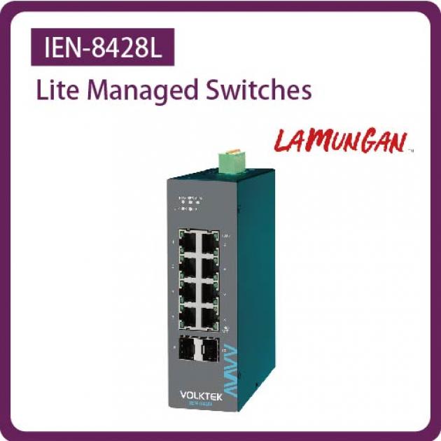 IEN-8424L / LITE MANAGED 4 X 10/100/1000 RJ45 & 2 X FX/GBE SFP INDUSTRIAL SWITCH, ALUMINUM 1