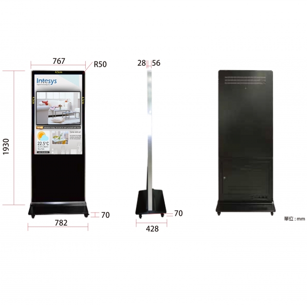 【直立式】55吋-4K 智慧數位看板/廣告機(CMS連網型) 2