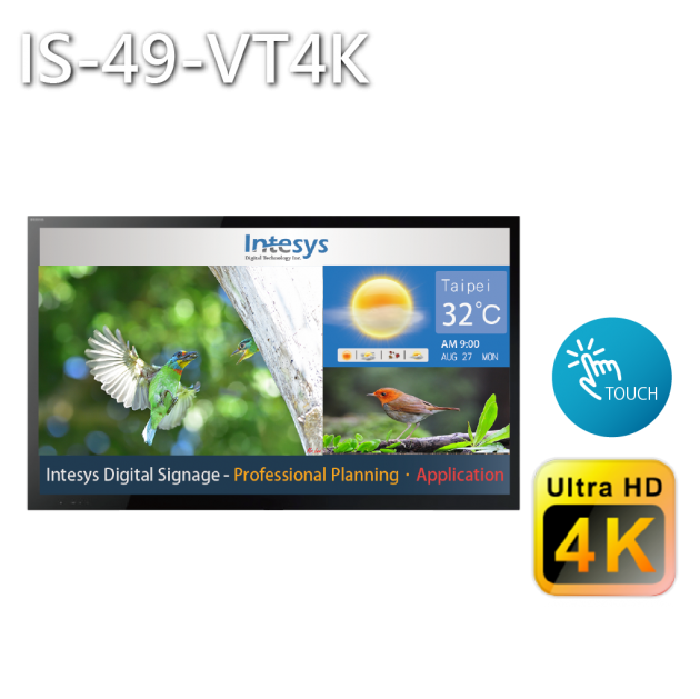 【壁掛式、觸控】 49吋-4K 智慧數位看板/廣告機(CMS連網型) 1