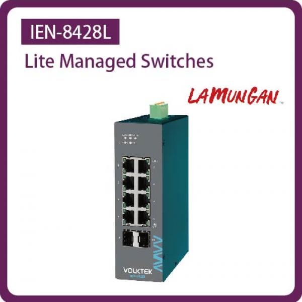 IEN-8424L / LITE MANAGED 4 X 10/100/1000 RJ45 & 2 X FX/GBE SFP INDUSTRIAL SWITCH, ALUMINUM